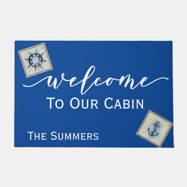 Welcome To our Cabin Stateroom Cruise Ship Doormat (Front)