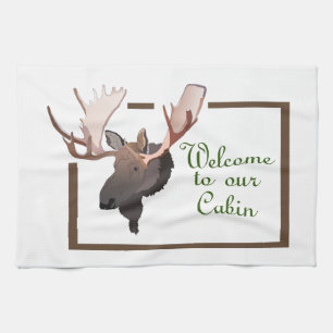 Welcome to Our Cabin Tea Towel