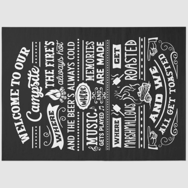 Welcome to Our Campsite Tissue Paper (Front)