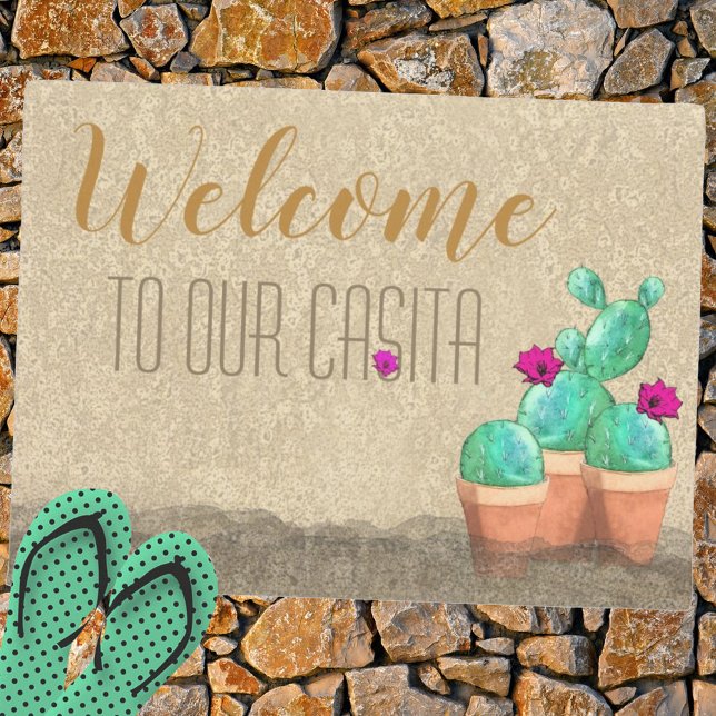 WELCOME To Our Casita Southwest Flower Cactus Doormat (Creator Uploaded)