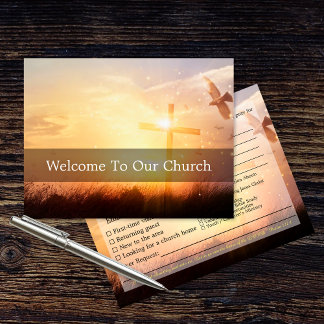 Welcome To Our Church Sunrise Dove Visitors Postcard