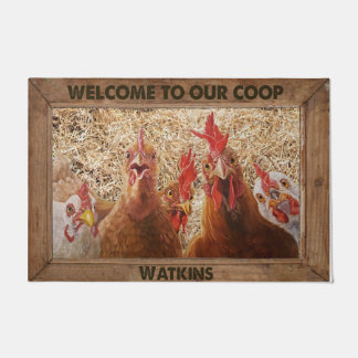 Welcome To Our Coop Doormat,Customised Chicken Doormat