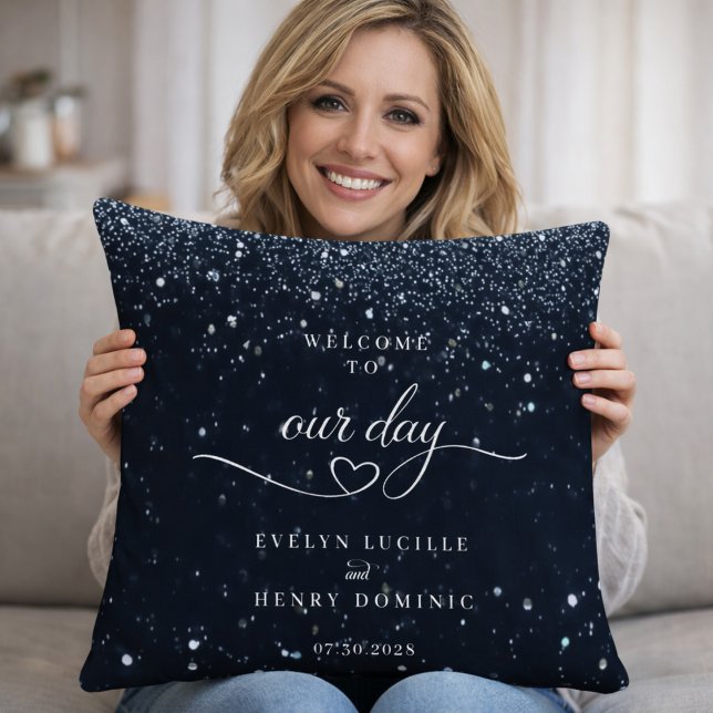 Welcome To Our Day Wedding Personalized Cushion (Creator Uploaded)