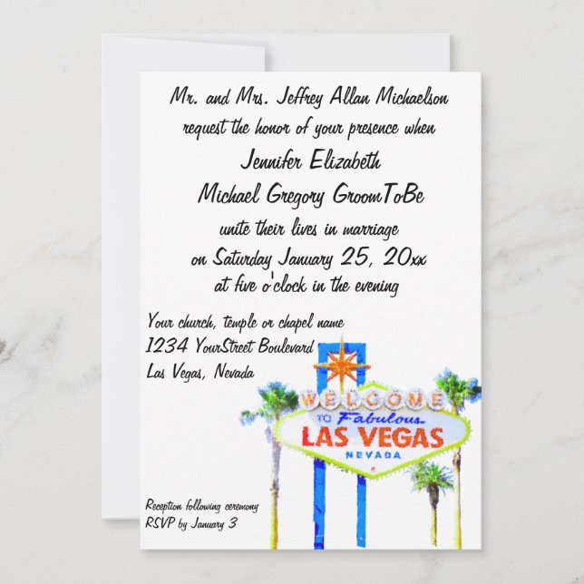 Welcome to our Fabulous Las Vegas Wedding Invitation (Front)