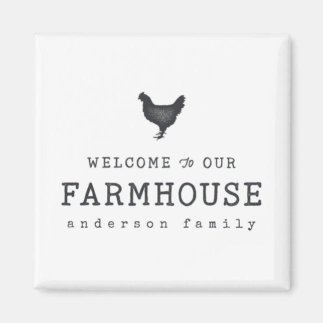 Welcome to our Farmhouse Country Rustic Chicken Magnet (Front)