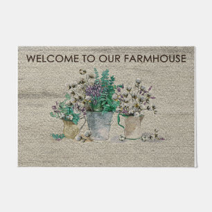Welcome To Our Farmhouse Gift, Beautiful Flowers Doormat