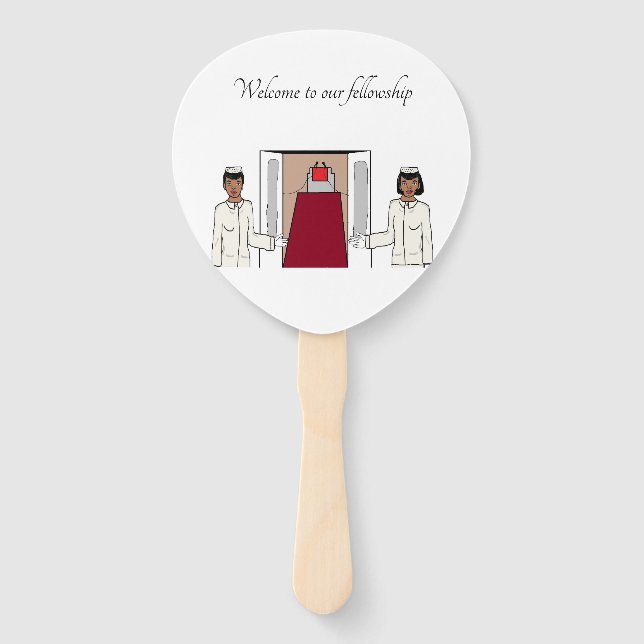 Welcome to our fellowship hand fan (Front)