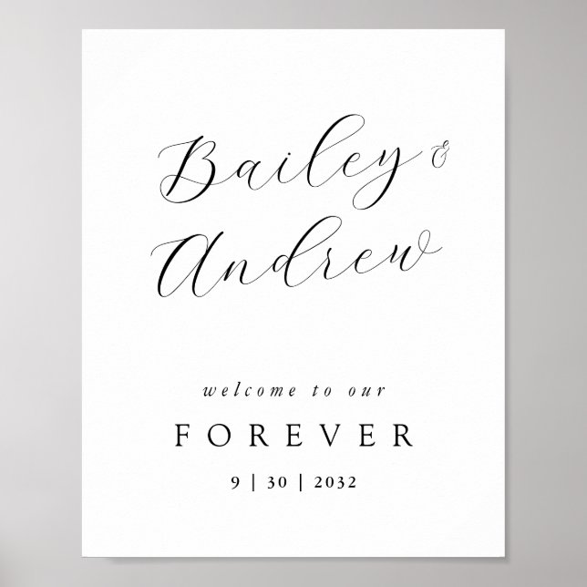 Welcome to Our Forever Wedding Welcome Poster (Front)