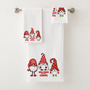 Welcome to our Gnome Christmas  Bath Towel Set