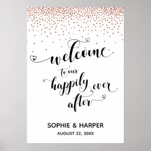 Welcome to Our Happily Ever After Copper Sign