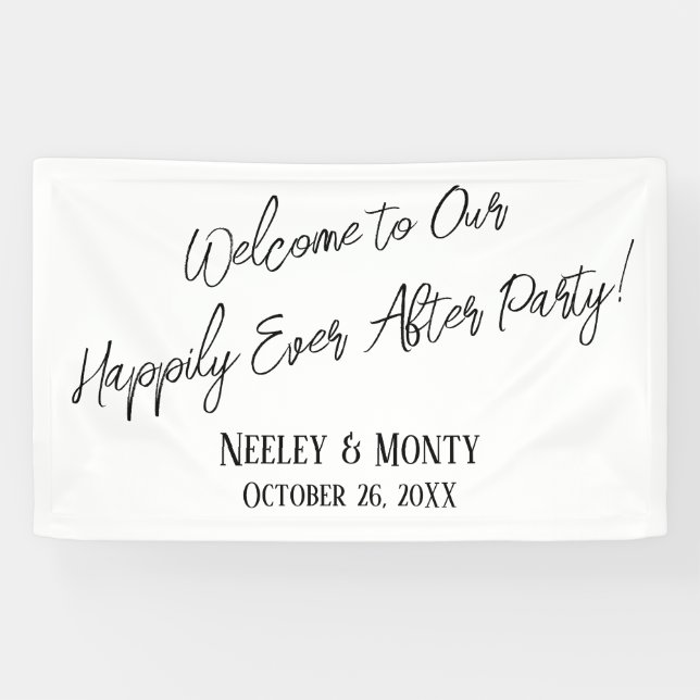 Welcome to Our Happily Ever After Party! Banner (Horizontal)