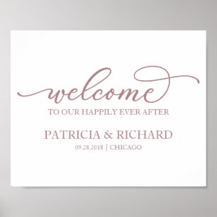 Welcome to our Happily Ever After Rose Gold Poster