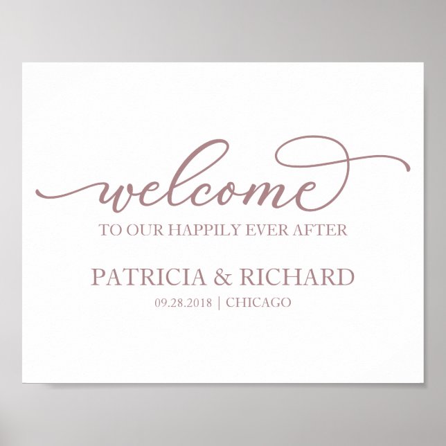 Welcome to our Happily Ever After Rose Gold Poster (Front)