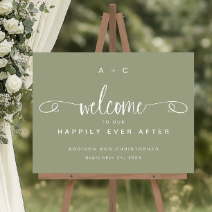 Welcome To Our Happily Ever After Wedding Acrylic Acrylic Sign