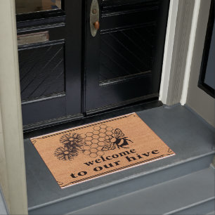 Welcome To Our Hive Doormat, Funny Bee Mat