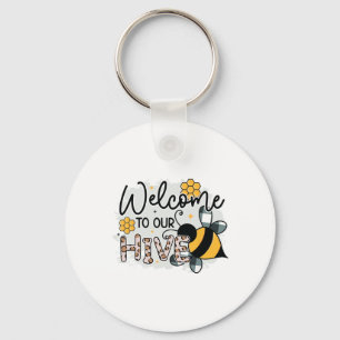 Welcome To Our Hive Garden Flower Florist Planting Key Ring
