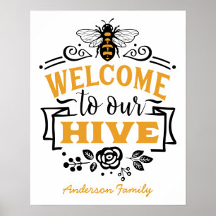 Welcome to our Hive Gold Whimsical Illustration Poster