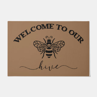 Welcome To Our Hive Mat, Simple Bee Doormat