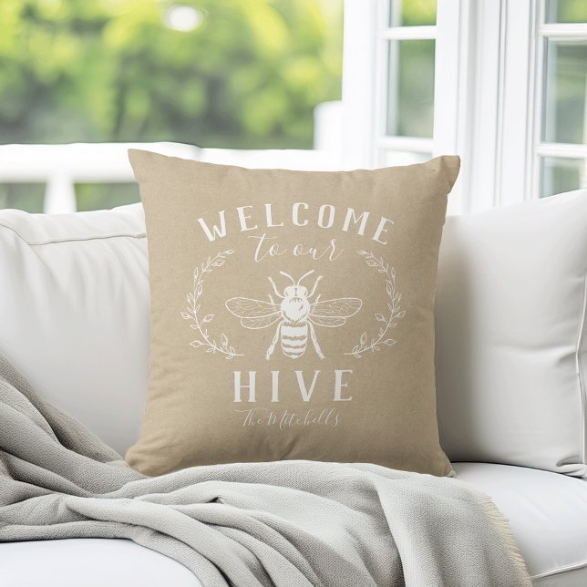 Welcome to Our Hive Personalised Cushion (Creator Uploaded)