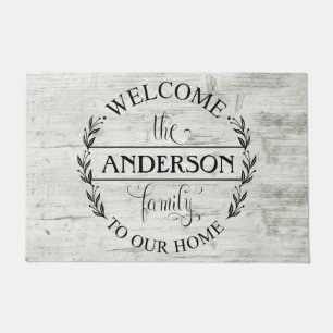 Welcome to our Home Family Wood Look Doormat