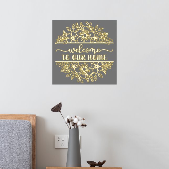 Welcome To Our Home Gold Foil Foil Prints (In Situ (Bedroom 2))