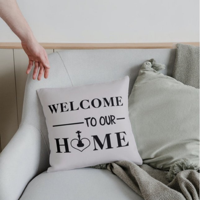 Welcome To Our Home Hookah Funny Arab Theme Cushion (Creator Uploaded)