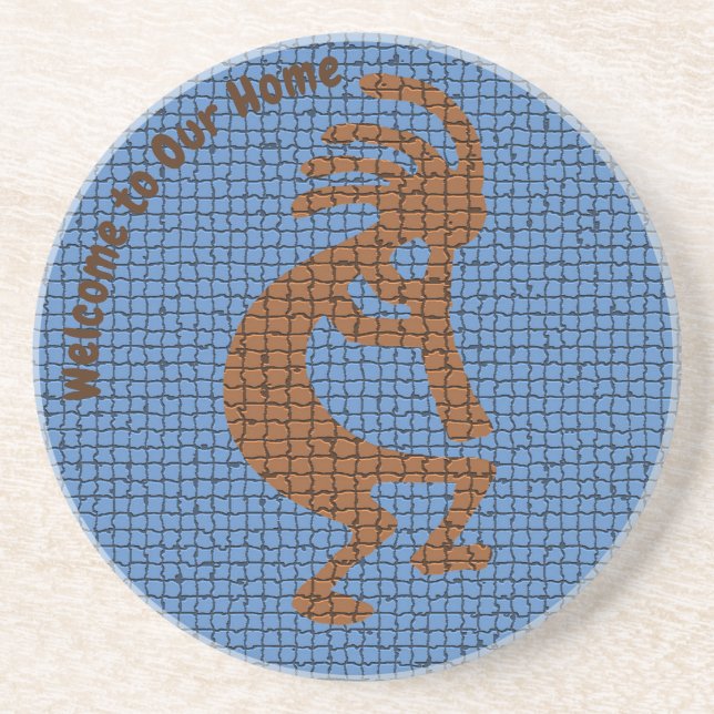 Welcome to Our Home Kokopelli with Flute Southwest Coaster (Front)