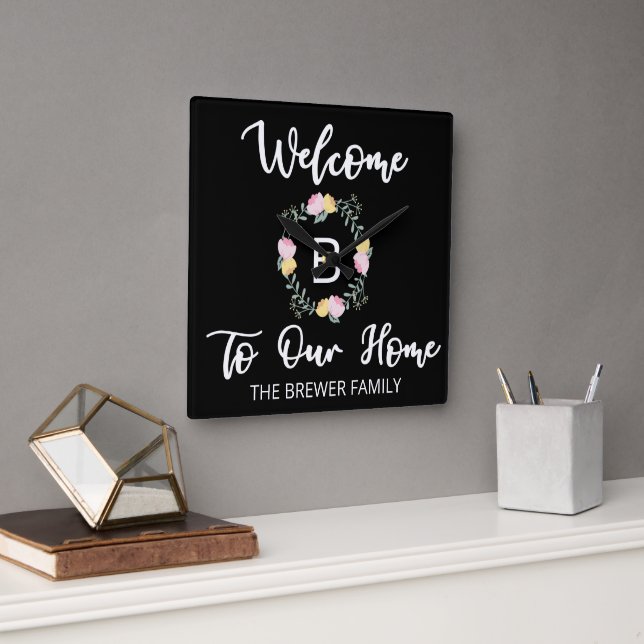 Welcome To Our Home Personalised Clock (Office)