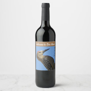 Welcome to Our Home Southwest Rental Woodpecker Wine Label