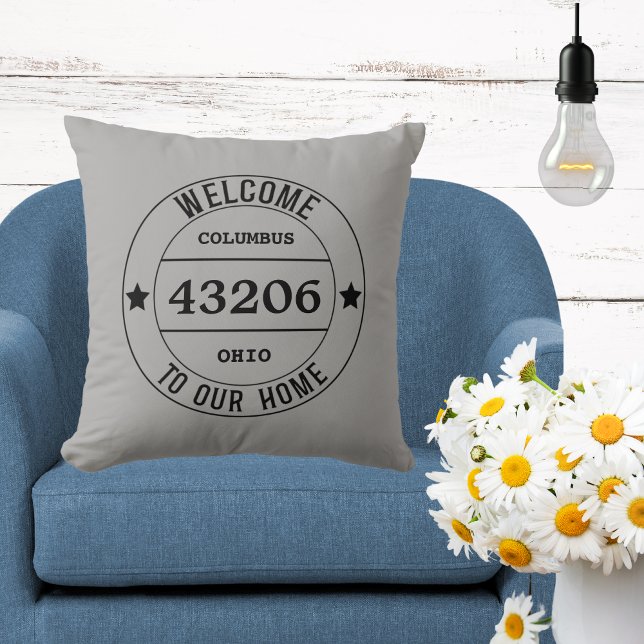 Welcome to Our Home Zip Code  Cushion (Creator Uploaded)