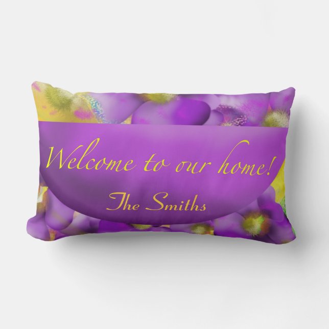 Welcome To Our House Personalised Throw Pillow (Front)
