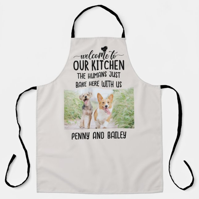 Welcome To Our Kitchen Dog & Custom Photo Apron (Front)