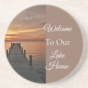 Welcome to Our Lake House, Calm Lake House Gift Coaster