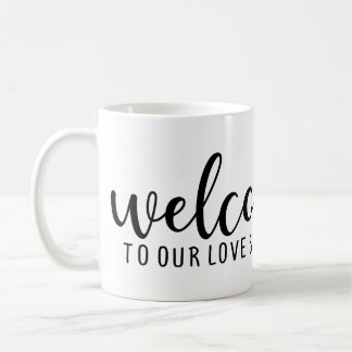 welcome to our love story coffee mug