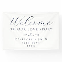 Welcome to Our Love Story Elegant Script Wedding