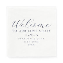 Welcome to Our Love Story Elegant Script Wedding