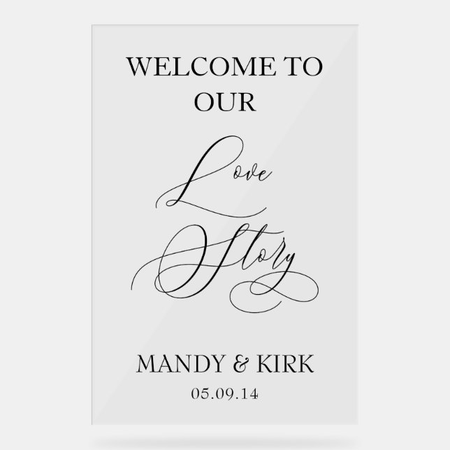 Welcome to Our Love Story Wedding Sign (Front)