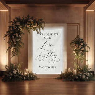 Welcome to Our Love Story Wedding Sign Banner