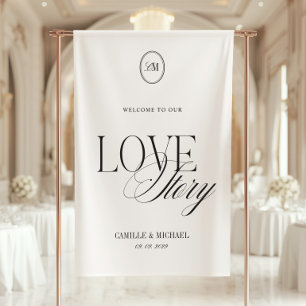 Welcome to Our Love Story Wedding Vinil Banner