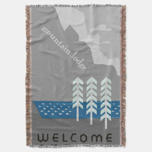 Welcome to our Mountain Cottage Hunting Lodge Throw Blanket