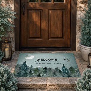 Welcome to Our Neck of the Woods Personalised Doormat
