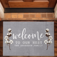 Welcome To Our Nest Rustic Cotton Family Name