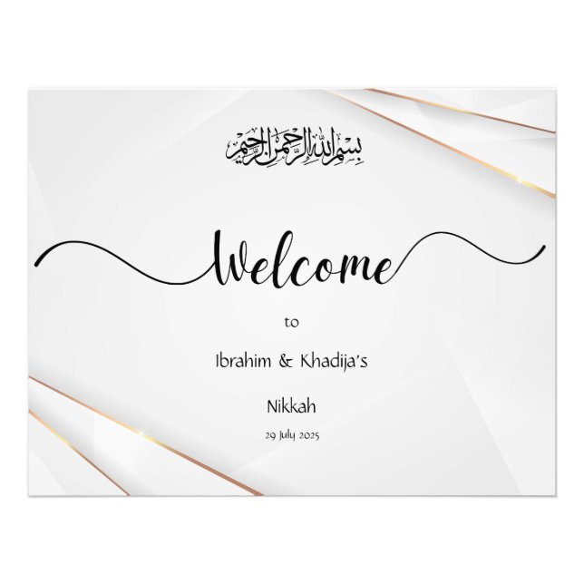Welcome to our Nikkah - Islamic Wedding Sign (Front)