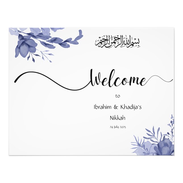 Welcome to our Nikkah - Islamic Wedding Sign (Front)