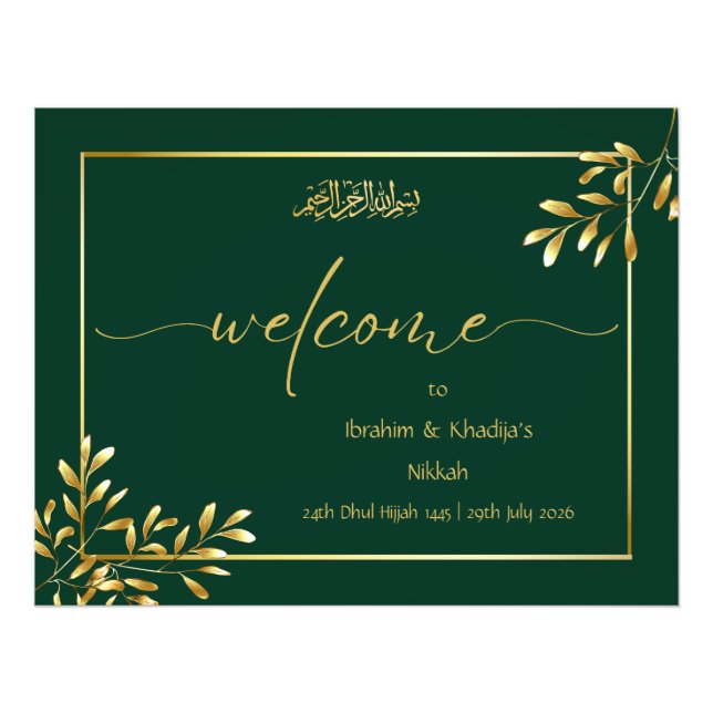 Welcome to our Nikkah - Islamic Wedding Sign (Front)