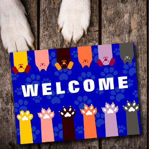Welcome to Our Office Dog Cat Pets Postcard