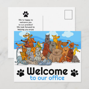 Welcome to Our Office Pet Business Postcard