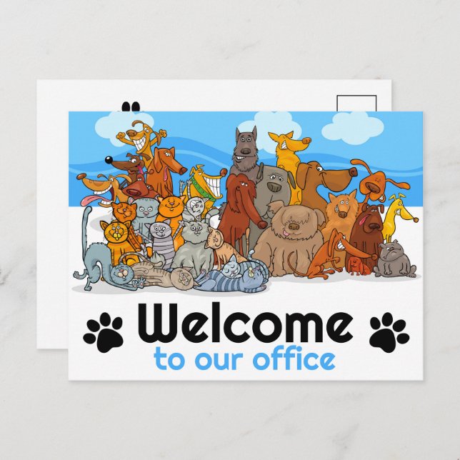 Welcome to Our Office Pet Business Postcard (Front/Back)
