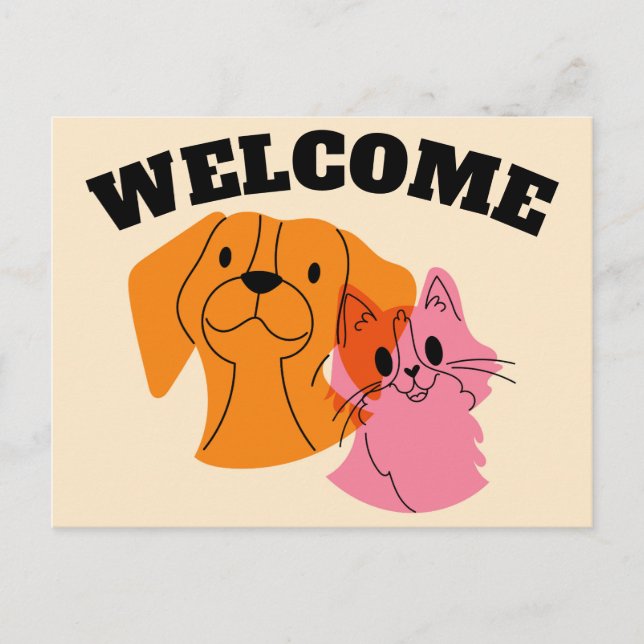 Welcome to Our Office Pet Business Postcard (Front)