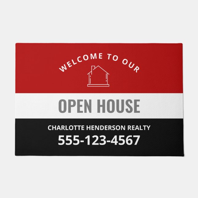 Welcome to our Open House Custom Doormat (Front)